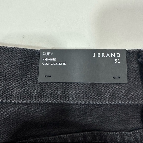 J BRAND Ruby Fleur Noir Black High Rise Crop Cigarette - Picture 10 of 10